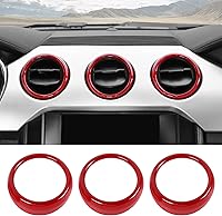 Vista 9 de RT-TCZ Anillo de cubierta de ventilación de salida de aire acondicionado para consola central, accesorios interiores para Ford Mustang 2015-2022, 3