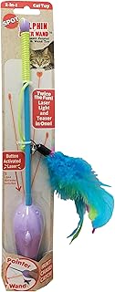 SPOT Dolphin Laser & Feather Teaser Wand Cat Toy, Multi, 52119