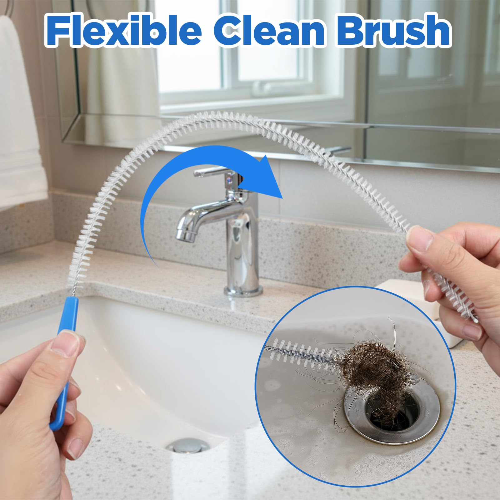 Ymapinc 2 unidades desatascadores en espiral de acero inoxidable para limpieza de tuberías en espiral de nailon para fregaderos, inodoros, duchas, tuberías de cocina (60 cm)
