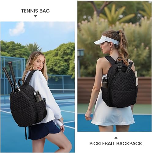 Miniatura 2 de Sucipi Bolsas de tenis para mujer, mochila acolchada para raqueta de tenis, palas de pickleball, bádminton