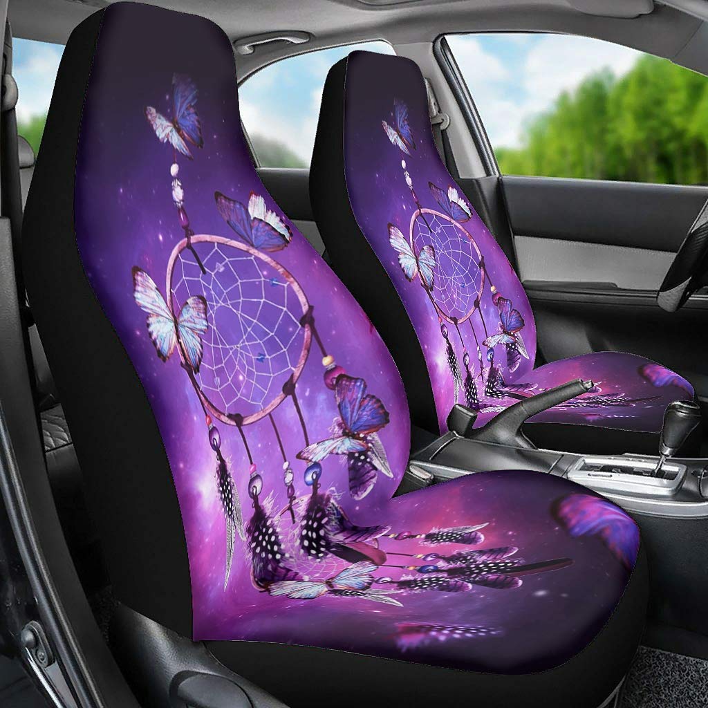 HLBSDM Autositzbezug Schmetterling Traumfänger - 2-teiliger Sitzschutz Für Auto & SUV