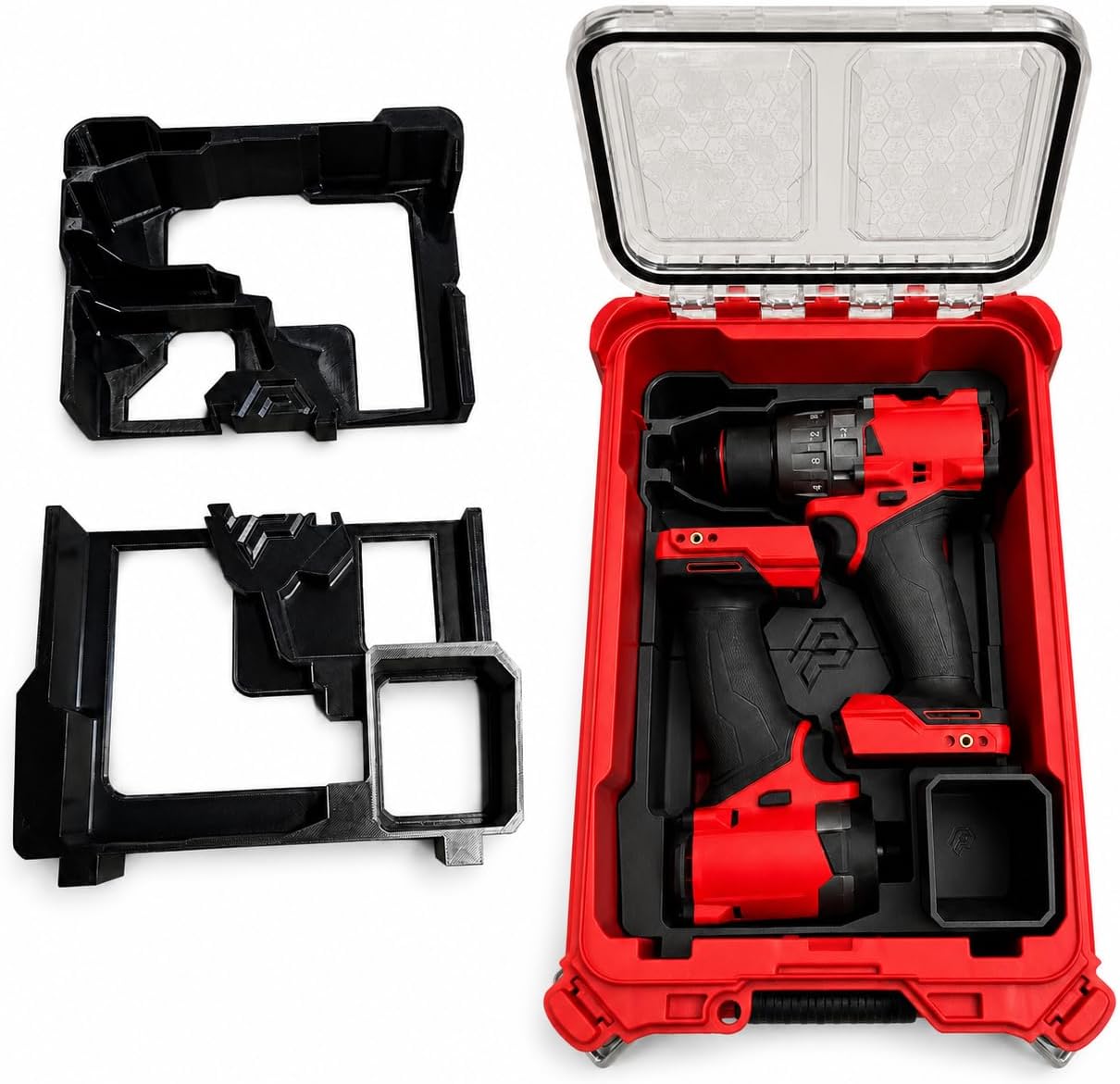 M18 Drill & Impact Driver Gen 4 Compatible Tool Insert | Fits PACKOUT Compact Organizer 48-22-8435 | PETG