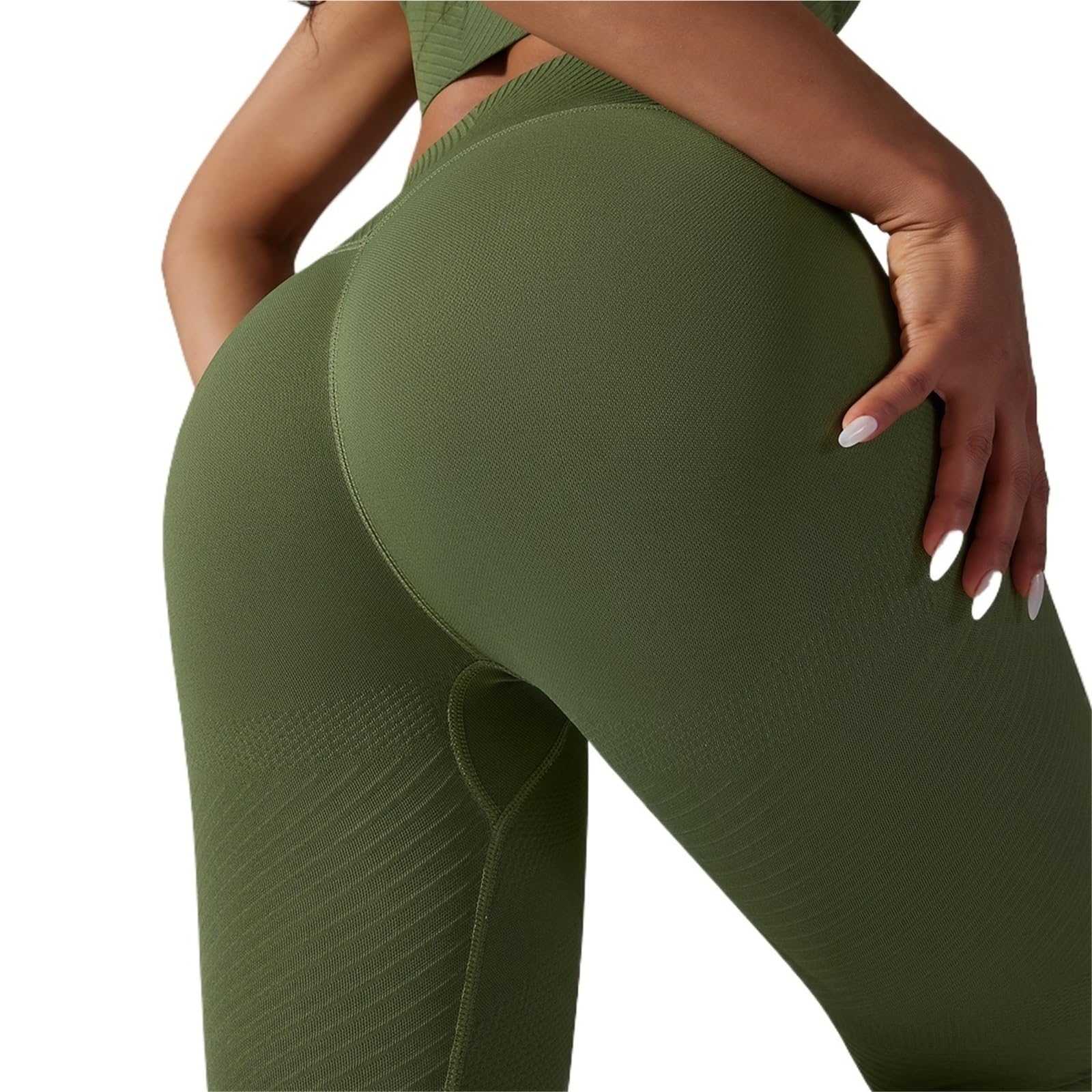 Leggings de yoga de cintura alta, leggings deportivos para mujer, sin costuras, control de abdomen, para correr, entrenamiento