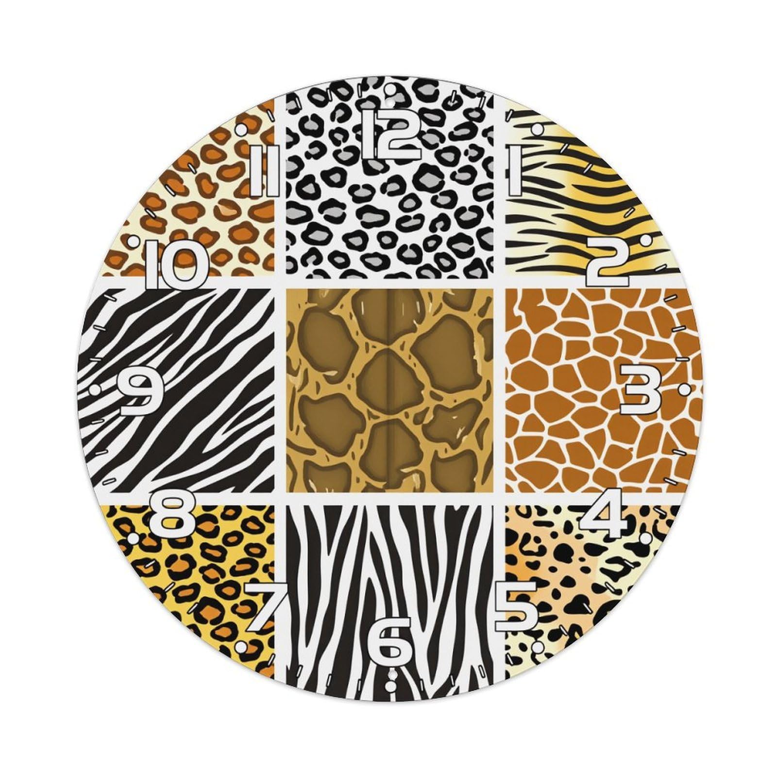 Leopard Zebra Snake Giraffe Cheetah Round Tin Sign Vintage Metal Poster, Home Bar Garage Man Cave Cafe Indoor & Outdoor Wall Decoration 8x8Inches
