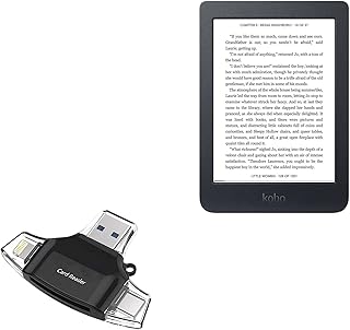 BoxWave Smart Gadget Compatible with Kobo eReader (6 in) - AllReader SD Card Reader, microSD Card Reader SD Compact USB - Jet Black