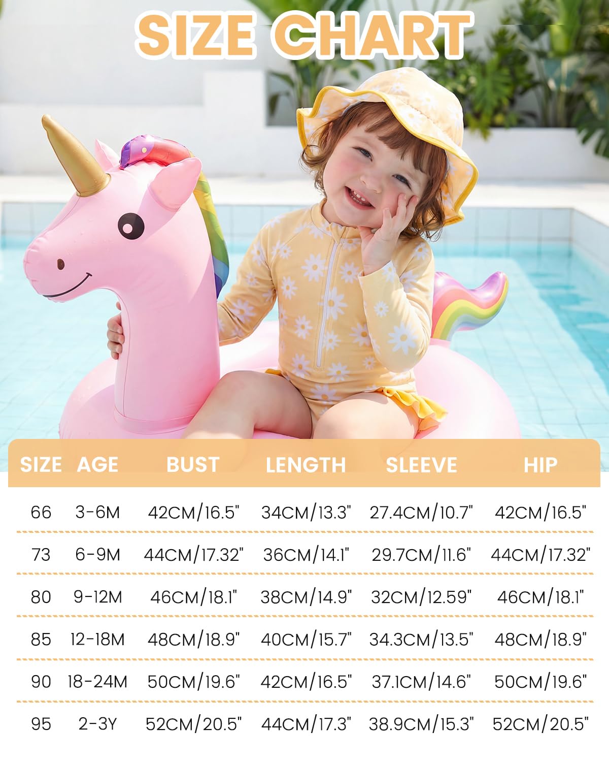 WYTbaby Costume da bagno per neonata a maniche lunghe con cappello floreale con volant costumi da bagno con fondo a scatto Protezione solare Costumi da bagno per neonata 3M-3T