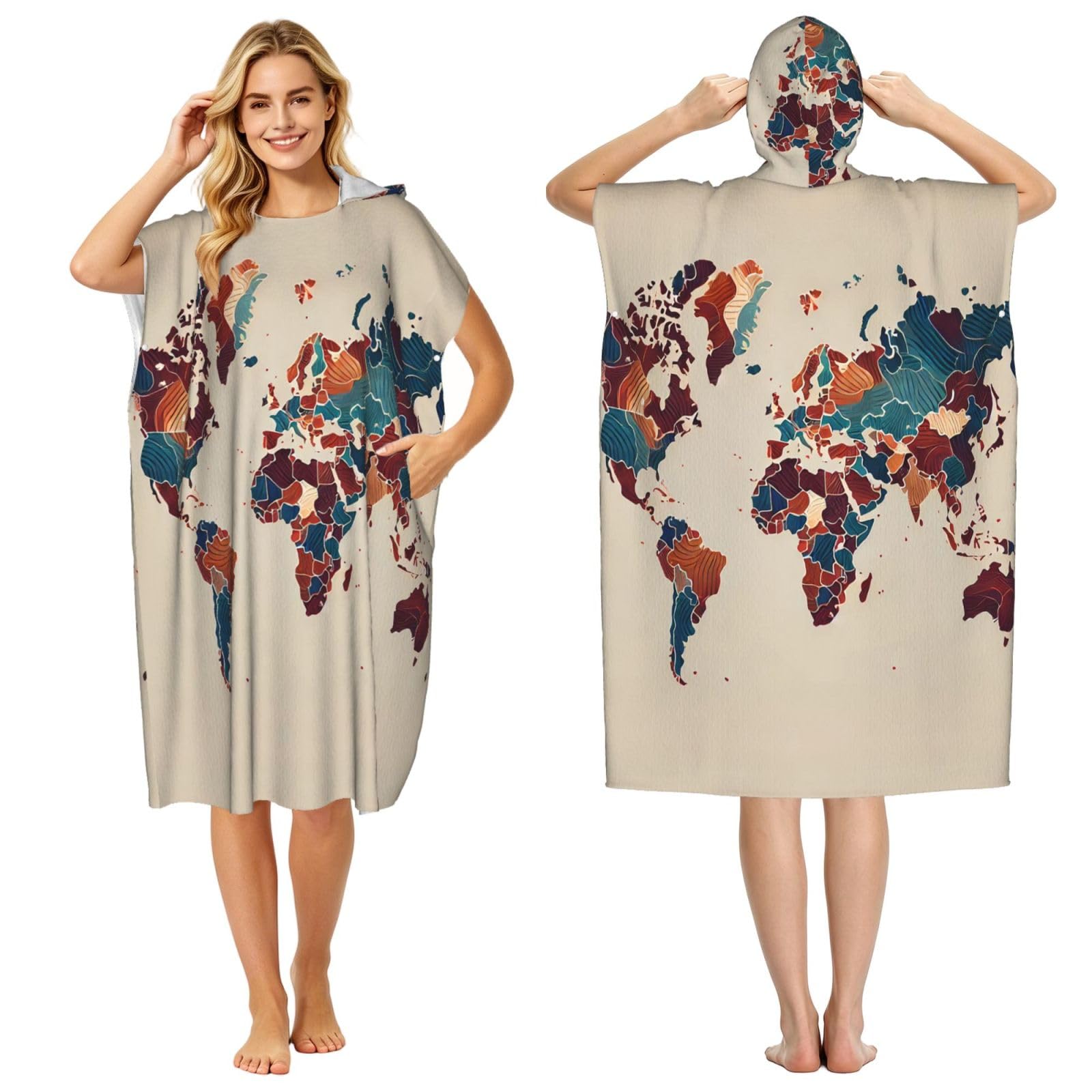 Poncho para surf y playa con capucha: la bata de 110 cm perfecta para cambiarte tras nadar