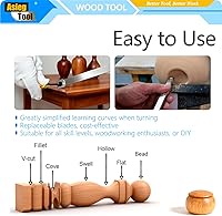 Vista 5 de Herramientas de torneado de madera, barra de herramientas de cincel de torno con punta de carburo más áspera de 19.68 pulgadas con borde recto