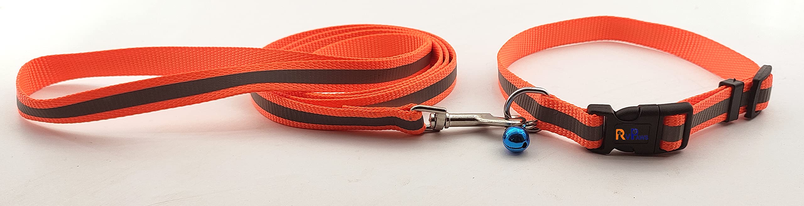 Woofy Reflective Safety Dog Leash Collar for Puppy Radium Set 15 MM with Bell for Cats and Kitten 0.5 Inch for Small Dog and Puppy (Orange) (B0BDVN5PXH) Amazon Price History, Amazon Price Tracker