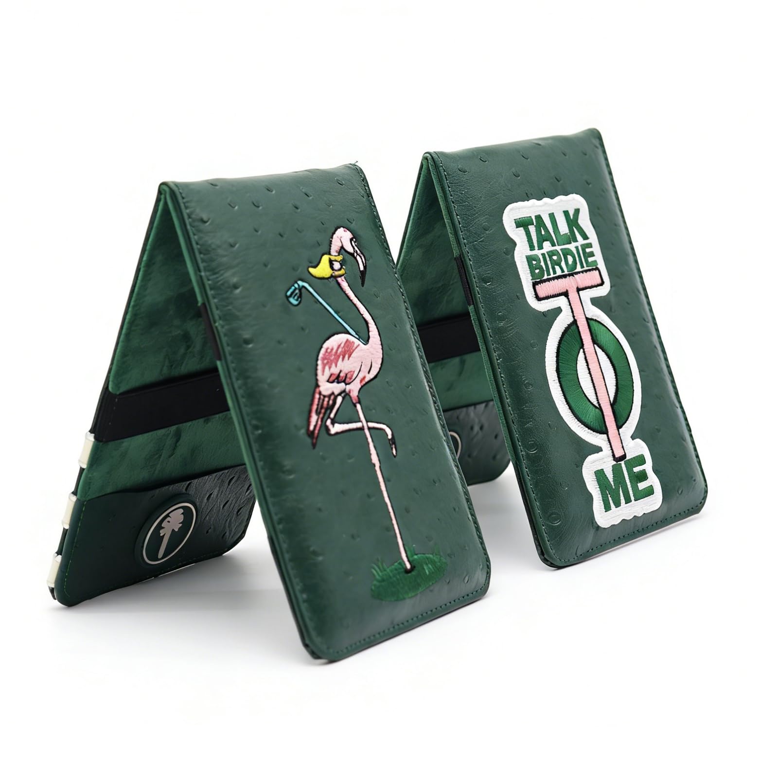 PINKTEE Soporte para tarjetas de puntuación de golf funda de piel de lujo protector de bolsillo