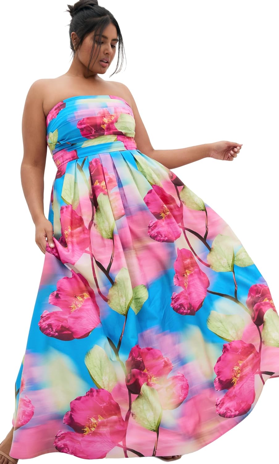 City Chic Plus Size Dress - Rosalee Sleeveless Print Maxi