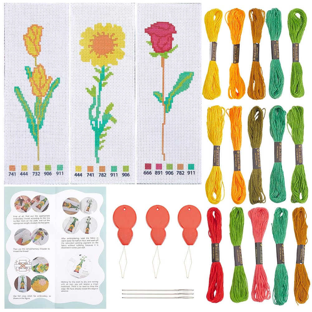 Point de croix kit marque-pages DIY broderie pour adultes débutants et projets créatifs