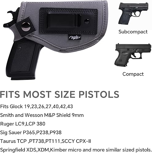 Miniatura 3 de Funda para pistola para mujer, funda de transporte oculta para pistolas universal IWB para Glock 19 26 43 Springfie XD LC9 y pistolas similares