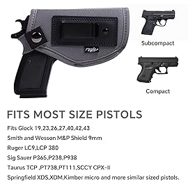 POYOLEE Gun Holster for Women Concealed Carry Holster for Pistols Universal IWB Holster Fits Glock 19 26 43 Springfie XD LC9 & All Similar Handguns (Wine Red, Left-Handed Draw (IWB))