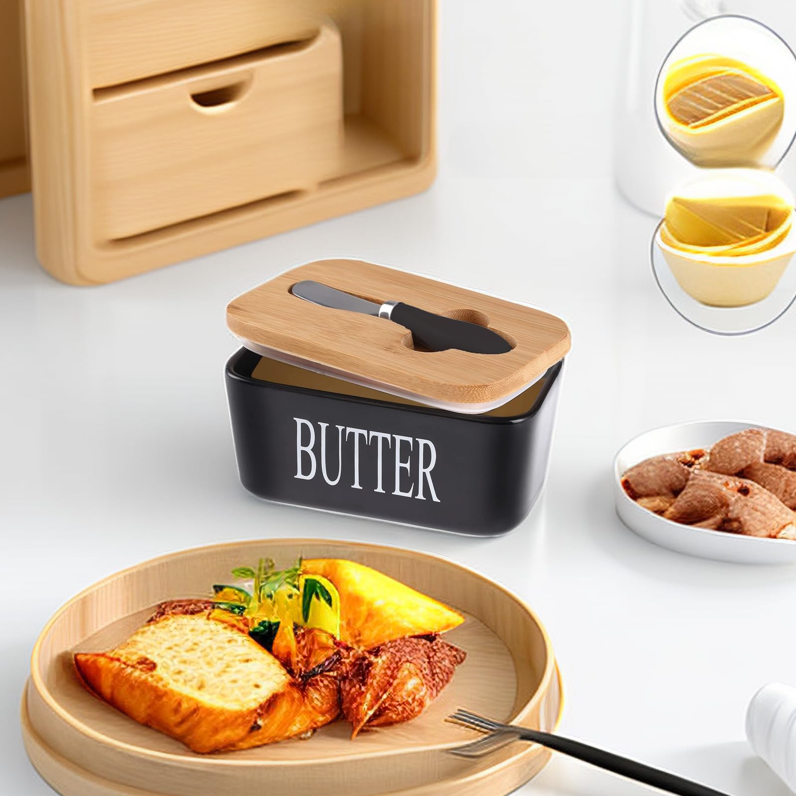 Beurrier Avec Couvercle Hermétique Et Épandeur - Récipient Multifonction Pour Beurre Européen, Kerrygold Et Français