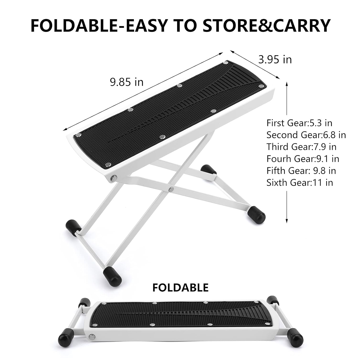 Pedicure Foot Rest, Non-Slip East-at Home Beauty 6 Heights Adjustable Sturdy Manicure Foot Rest, Treat Your Feet No More Bending or Stretching