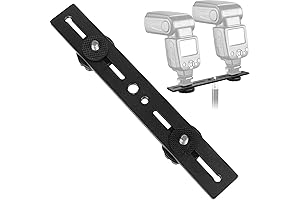 ChromLives 8" Dual Camera Mount Flash Extension Bar