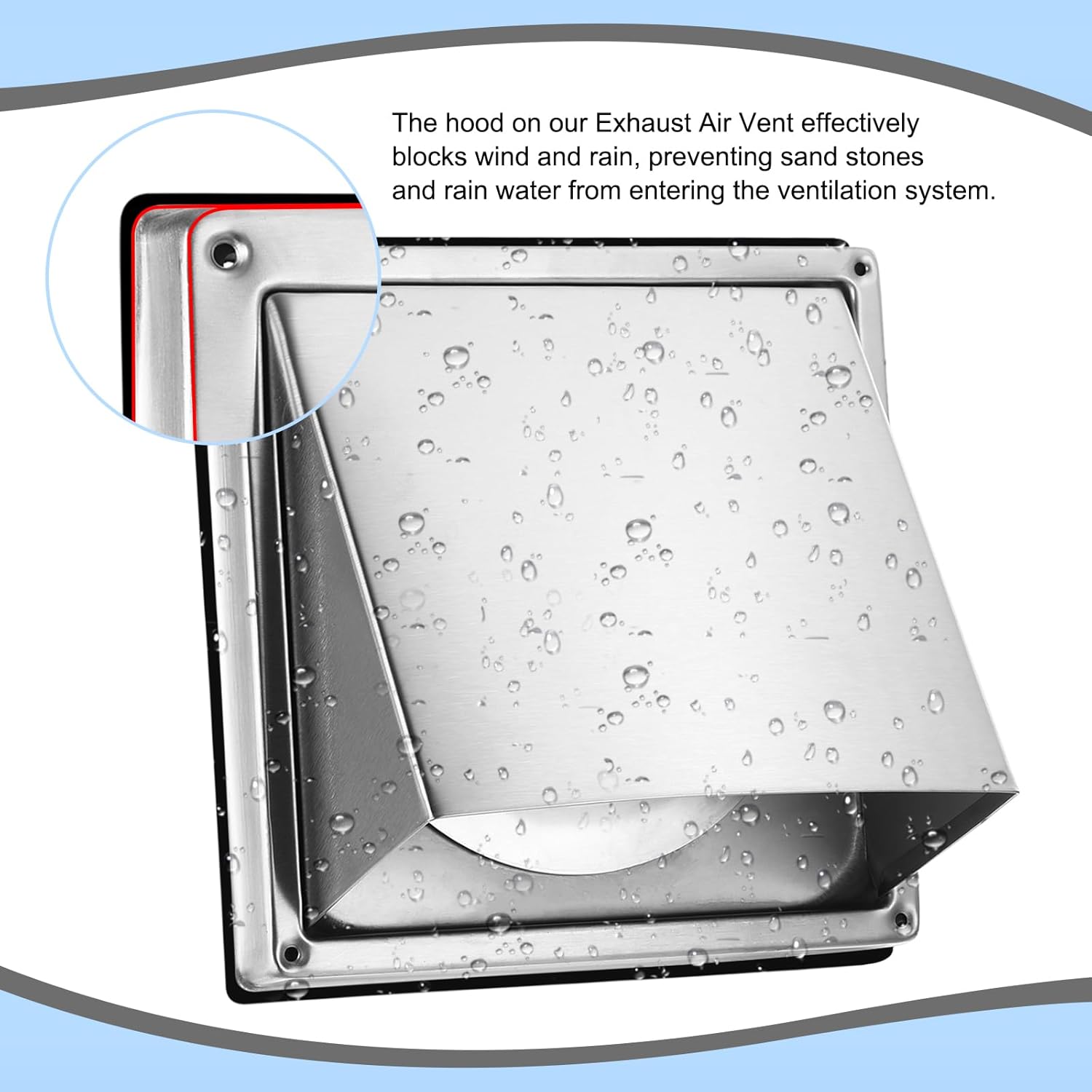 PATIKIL Dryer Vent Cover, 5 Inch, 304 Stainless Steel External Extractor Wall Vent Exhaust Hood, with Non Return Flap, for Kitchen Bathroom House Outdoor