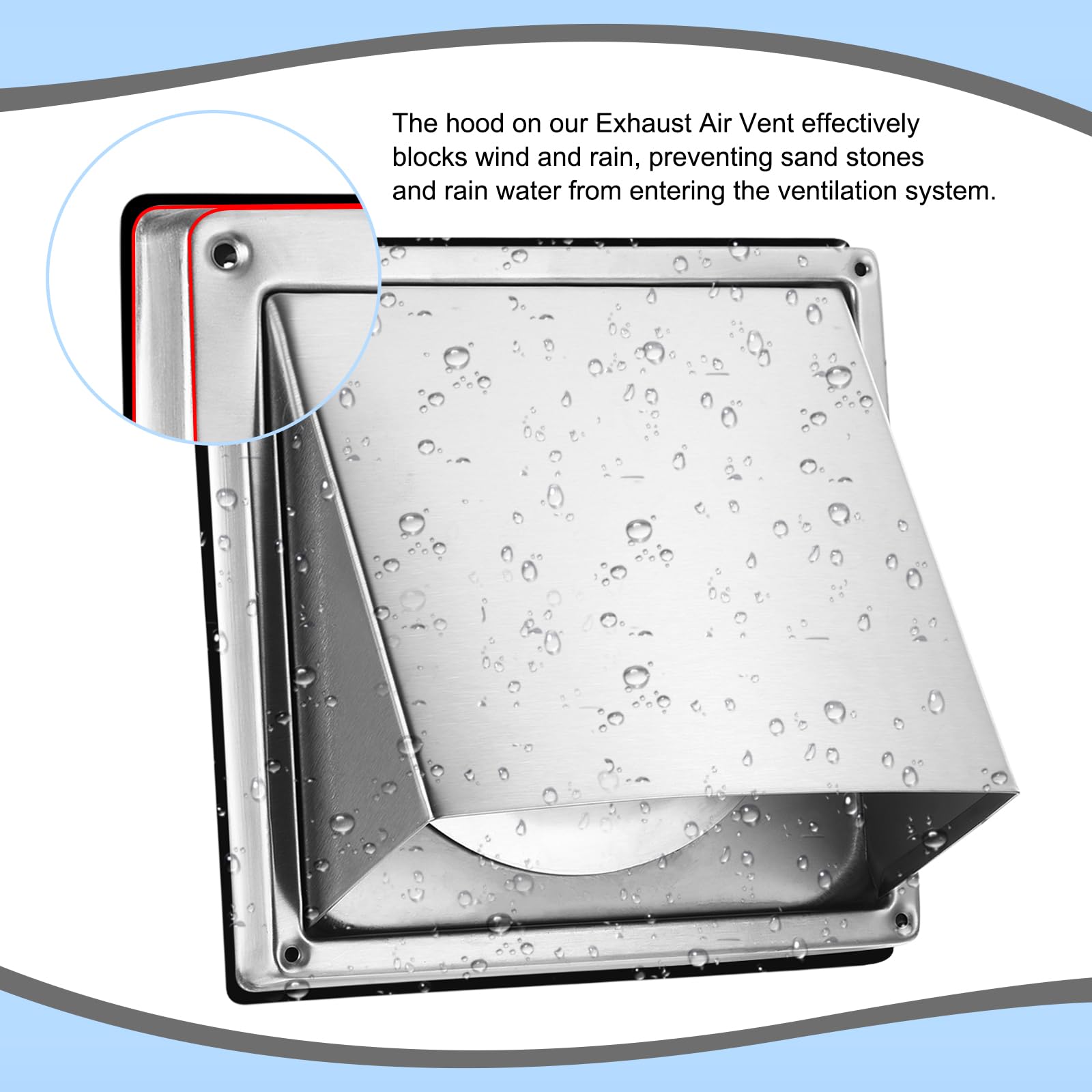 PATIKIL Dryer Vent Cover, 5 Inch, 304 Stainless Steel External Extractor Wall Vent Exhaust Hood, with Non Return Flap - Image 3