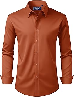 Burnt Orange Dress Shirt For Men Picks collage image 4