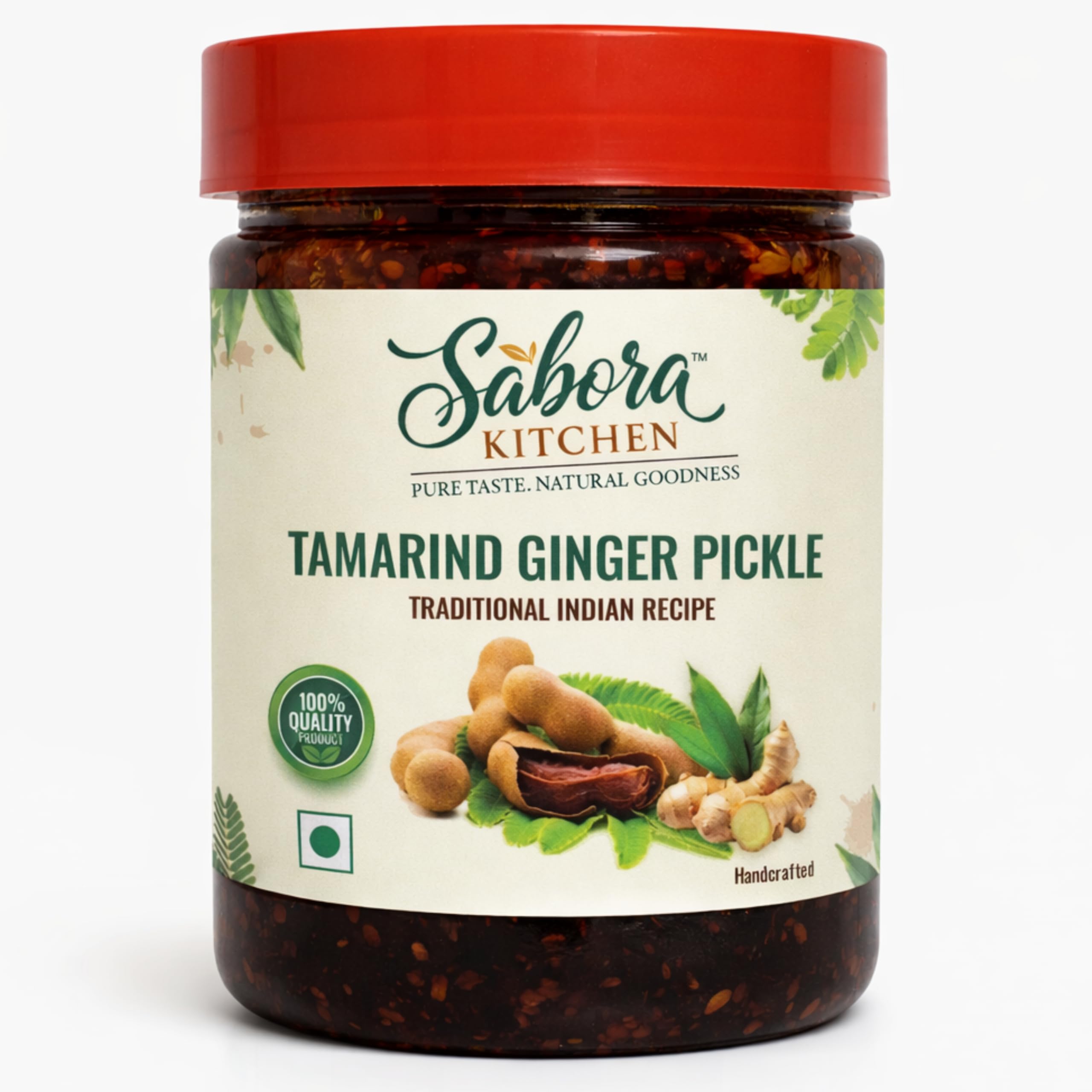 Sabora Kitchen Tamarind Ginger Pickle (Puliyinji / പുളിയിഞ്ചി) 400g | Traditional Kerala Style | Sweet, Tangy & Spicy Achar-image-12