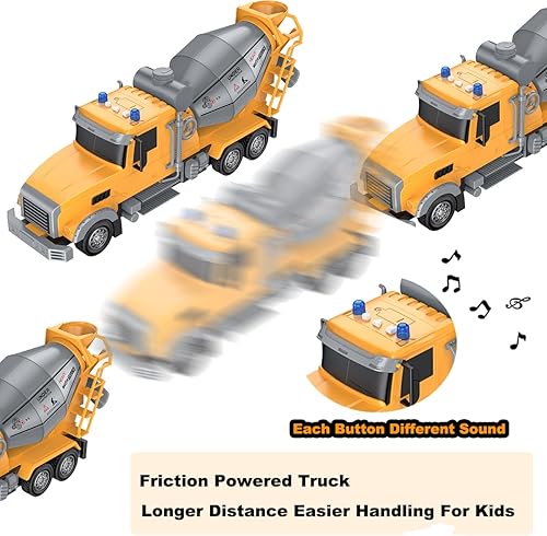 Miniatura 4 de Camión mezclador de cemento grande de 14 pulgadas con sonidos, juguetes para niños de 3, 4, 5, 6, 7, 8 años, juguetes para niños, regalo de Navidad