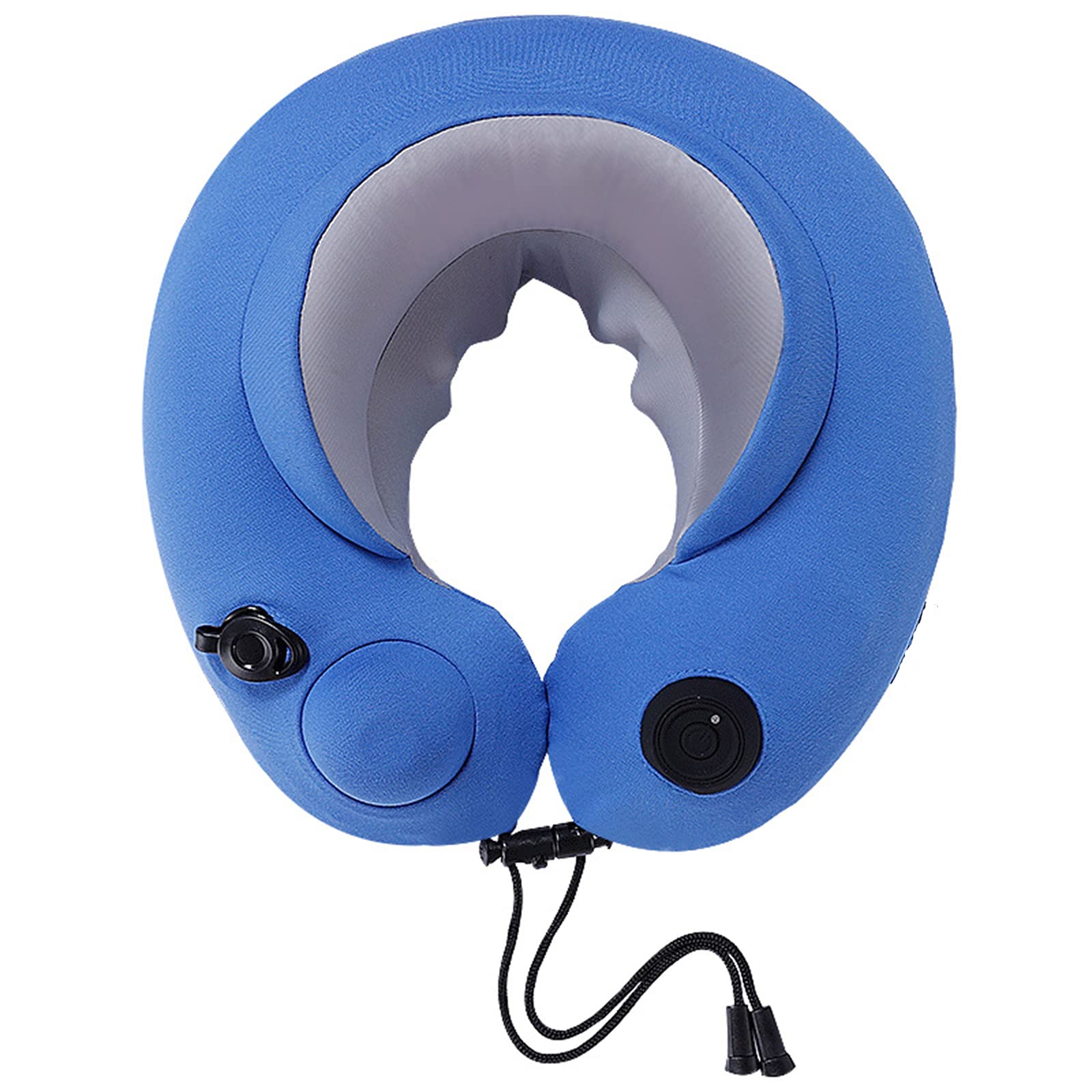 Cuscino da Viaggio per Collo Shiatsu E Supporto per Il Collo Impastato in Memory Foam A Forma di U Senza Fili, Utilizzato per Alleviare Il Dolore, Adatto per Viaggi in Aereo, Treno, Auto,Blu