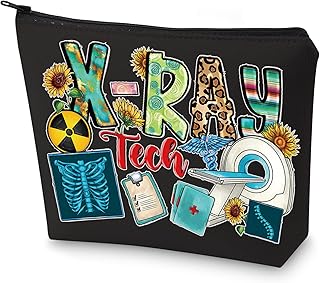 WZMPA X-Ray Tech Cosmetic Bag Radiology Technician Gifts Radiologist Graduation Makeup Zipper Pouch Bag X Ray Technician Gift, X-Ray Tech, Cosmetic Bag