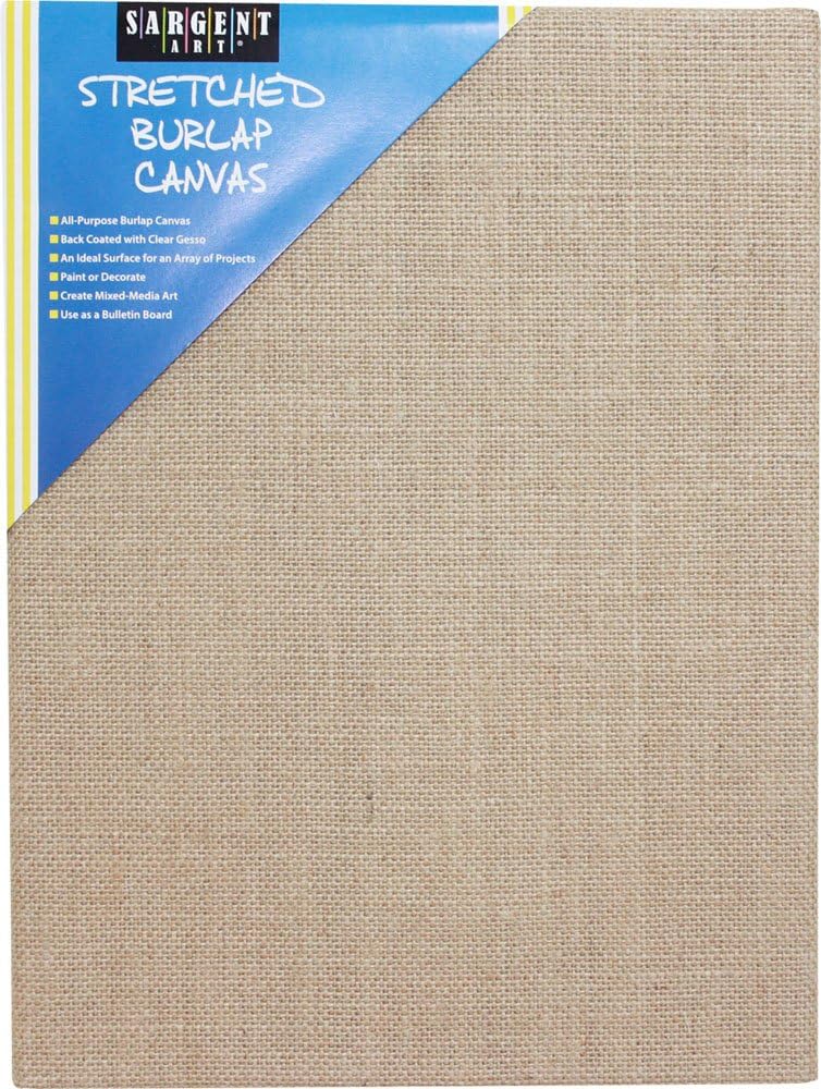 Sargent Art Stretched Canvas, Burlap, 9" x 12", 9 x 12, Natural