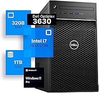 Renewed Dell Precision 3630 Tower: Intel i7-8700, 32GB DDR4 RAM, 1TB SSD, Windows 11 Pro - Pro Home/Office Workstation