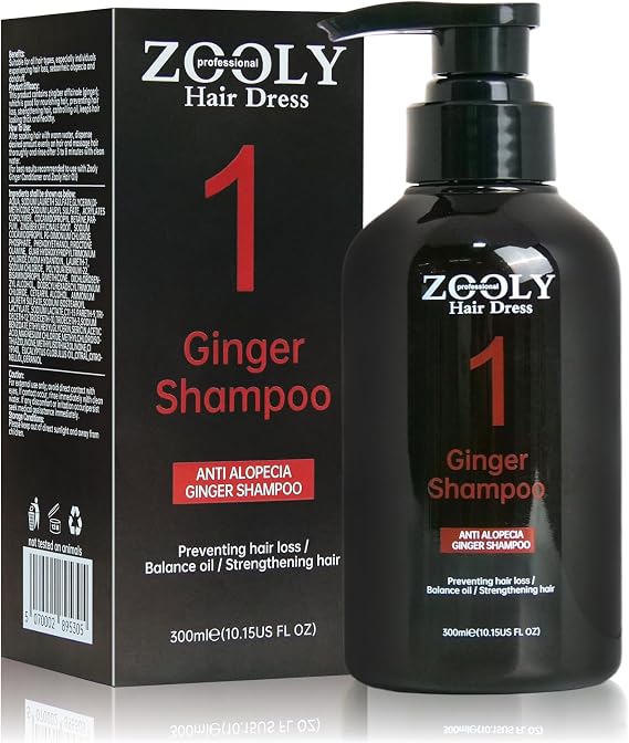 Ginger Shampoo Anti-Hair Loss Ginger Scalp Care, for Men and Women, 300ml