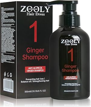 Ginger Shampoo Anti-Hair Loss Ginger Scalp Care, for Men and Women, 300ml