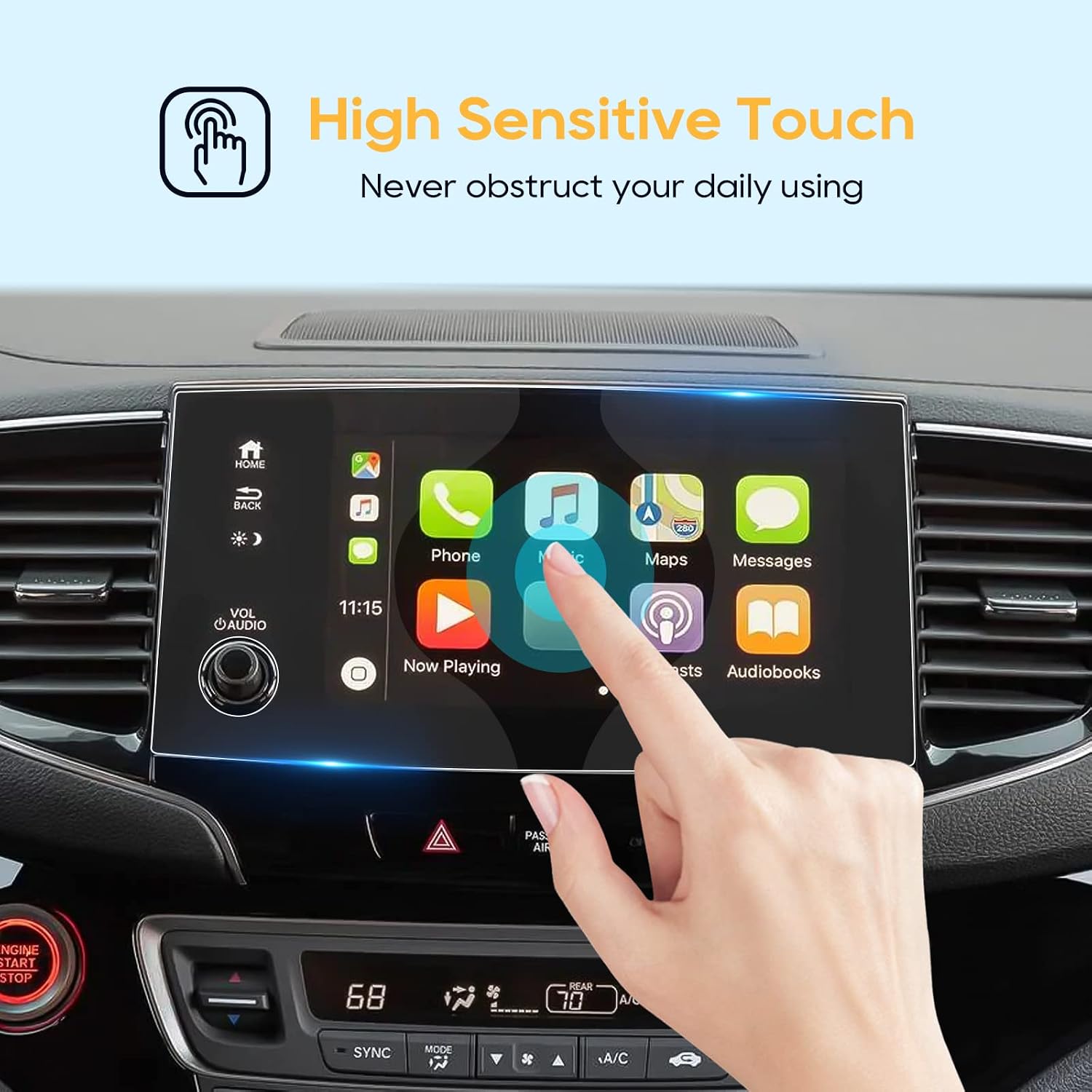 LFOTPP 2022 Pilot Screen Protector for 2019 2020 2021 2022 Pilot Screen Protector 8-Inch Car Navigation Screen Protector Glass Audio Infotainment 2019-2022 Pilot Accessories