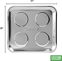 Vista 2 de OEMTOOLS 25119 Bandeja magnética cuadrada de 10 x 11 pulgadas, soporte magnético para herramientas, construcción de acero inoxidable resistente