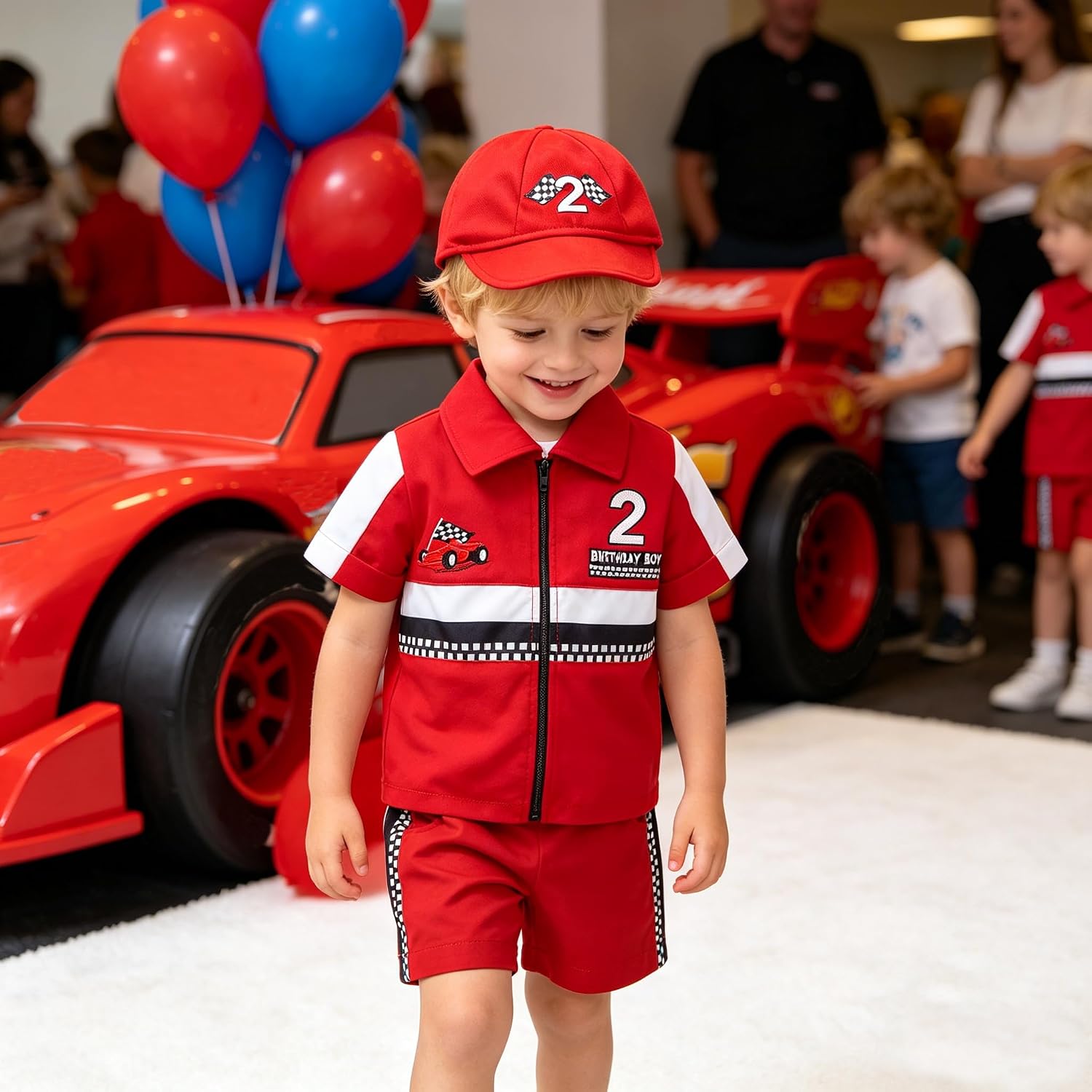 Baby Boy Race Car Driver Outfit, 1st 2nd 3rd Birthday Outfit Cake Smash Clothes