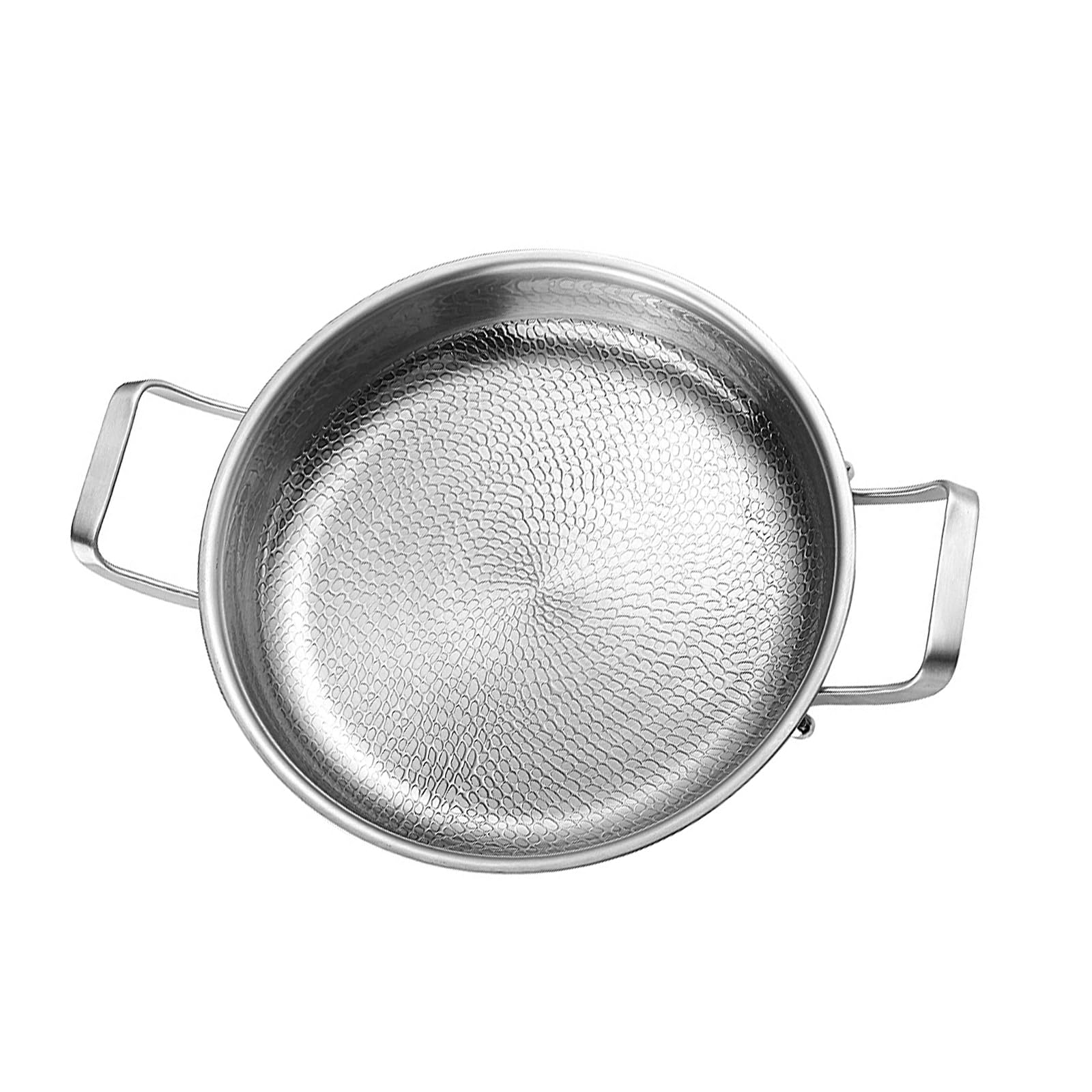 Faitout plat avec couvercle, poêle anti-adhésive avec double poignée,