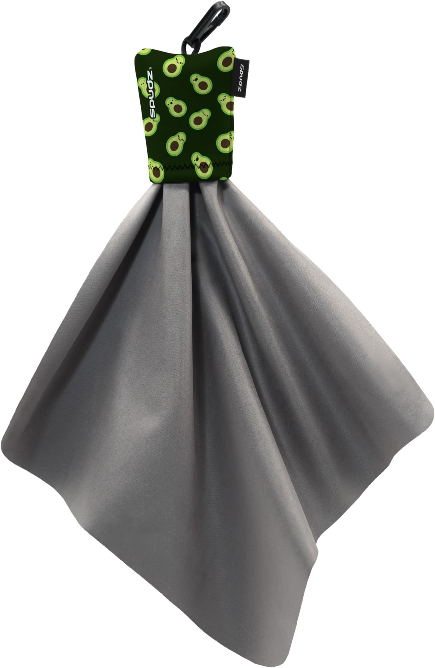 SPUDZ Classic Microfiber Lens Cleaner – Clip-On Pouch, Washable – for Binoculars, Scopes, Glasses, Screens | Classic | Avocado, 10 x 10 Inch