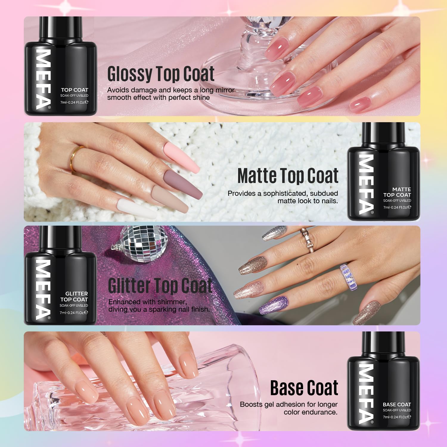 MEFA Gel Nail Polish Set for DIY Manicure and Nail Art