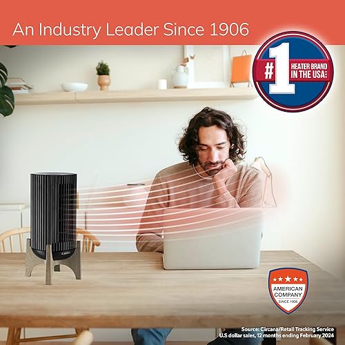 Miniatura 6 de Lasko Artisan Series CX16550 - Calentador oscilante de cerámica para el hogar, sala de estar, dormitorio, termostato, temporizador, 2 ajustes de