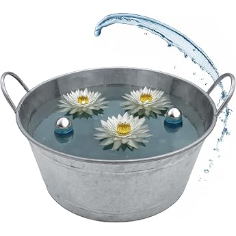 Spetebo XXL Zinc Tub with Galvanised Handles 50 x 22 cm Silver