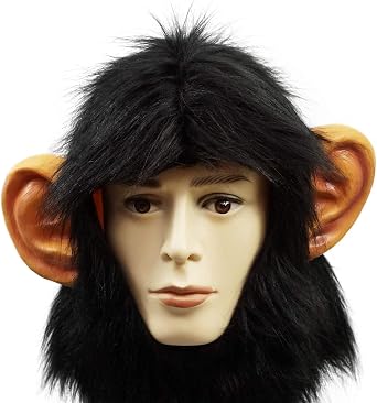 Gorilla Mask Animal Brown Monkey Mask with Hair Halloween Cosplay Gorilla Costume Latex Monkey Masks for Adult