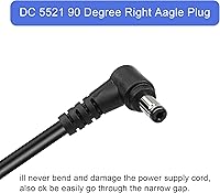 Vista 3 de GINTOOYUN Cable de extensión CC de 9.8 pies de 0.217 in x 0.083 in, ángulo recto de 90 grados, macho a hembra, cable de alimentación de 18 AWG
