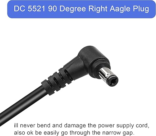 Miniatura 3 de GINTOOYUN Cable de extensión CC de 9.8 pies de 0.217 in x 0.083 in, ángulo recto de 90 grados, macho a hembra, cable de alimentación de 18 AWG para