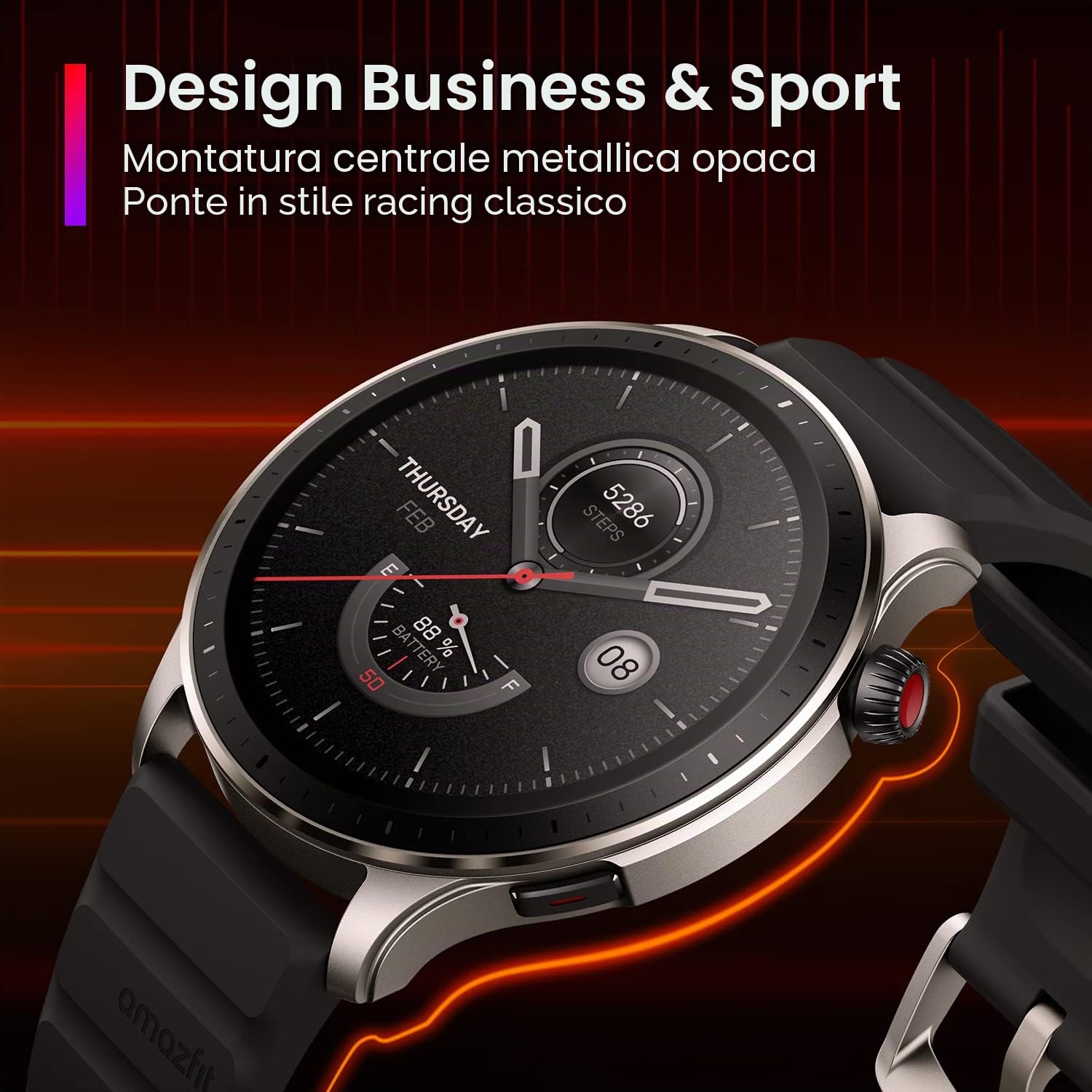 Amazfit GTR 4 Smartwatch Orologio Intelligente, Dual Band GPS, 6 Posizioni Satellitari, 150 modalità Sportive, Riproduzione di Musica, Telefonate Bluetooth, Alexa, AMOLED, SpO2, Cardiofrequenzimetro
