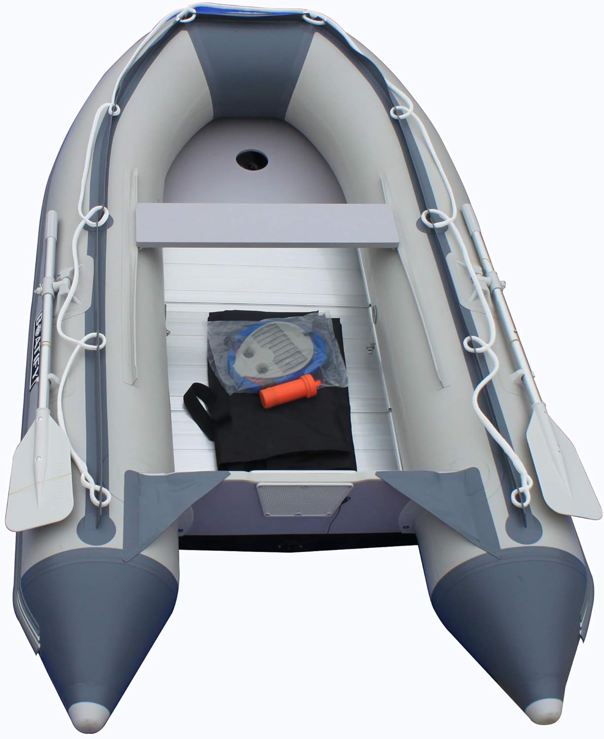 9.8 ft Inflatable Boat Raft Fishing Dinghy Pontoon Boat with Aluminum Floo