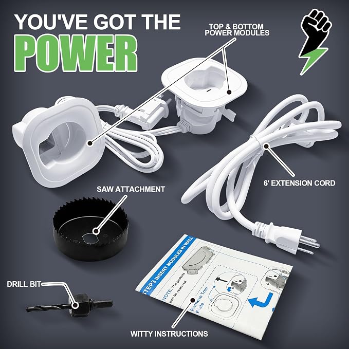 Kit de gestión de cables para muro, ocultador para cables TV miniatura 6