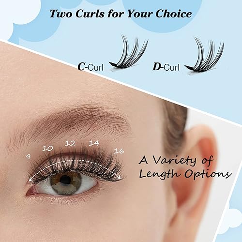 Miniatura 3 de KevKev 300 unidades de pestañas individuales en racimo de pestañas que parecen extensiones de pestañas autoaplicadas en casa con volumen y aspecto