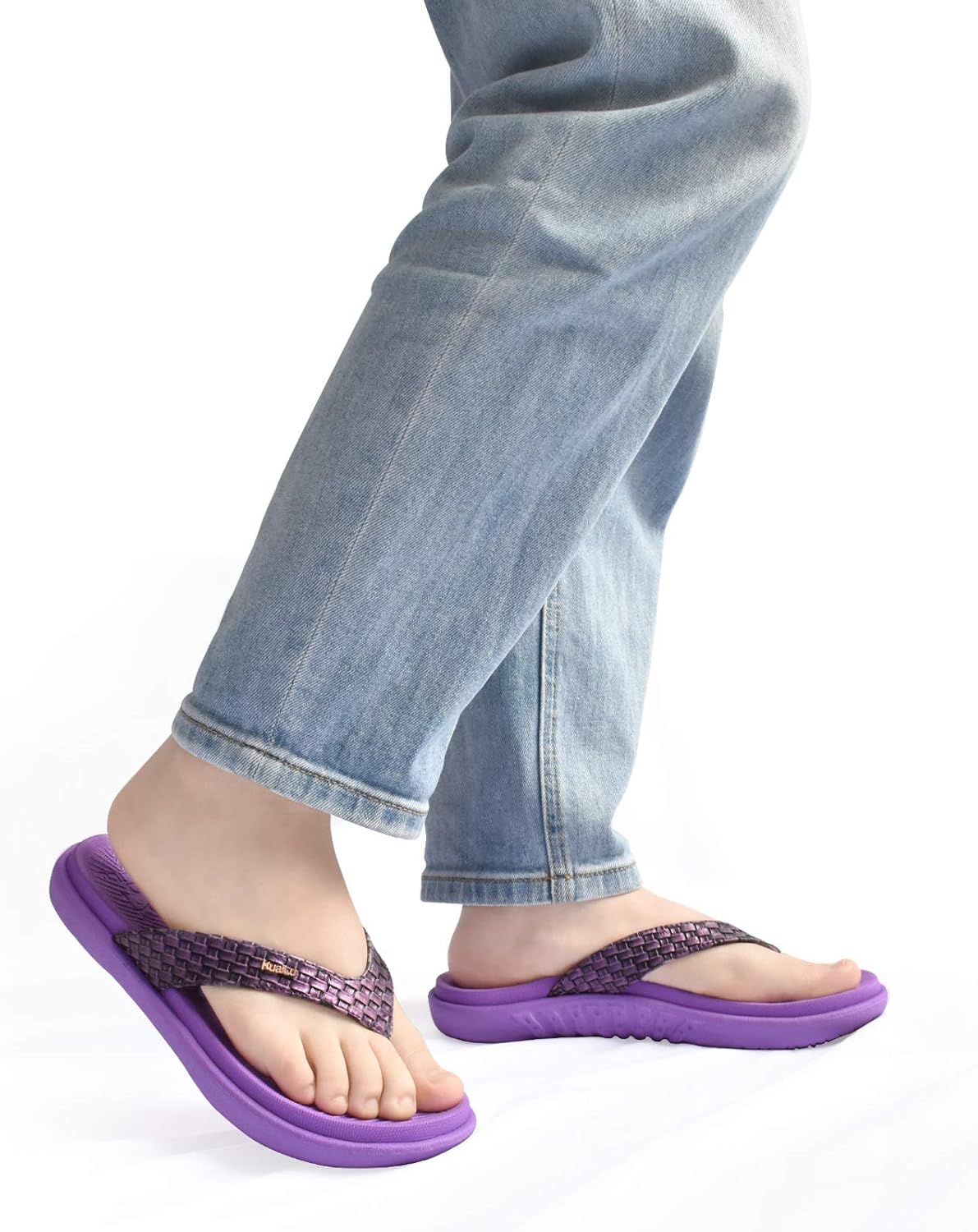 KuaiLu Womens Flip Flops Ladies Yoga Mat Comfortable Walking Thong Sandals With Plantar Fasciitis Arch Support Slip On Indoor Outdoor For Summer : Health & Household