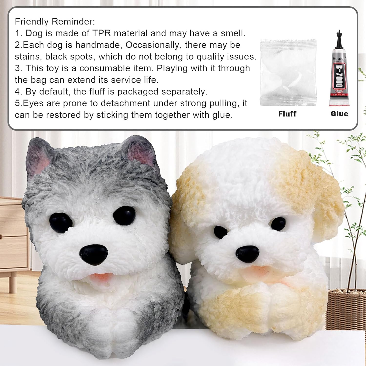 Hand Painted Dog Squishy Toys,Big Cute Ultra Soft Squeeze Fidget Puppy Toy for Stress Relief ,Kawaii Squishies Sticky Animal Toys for Adults Kids,Decompression Sensory Balls Toys (Teddy) - Image 4