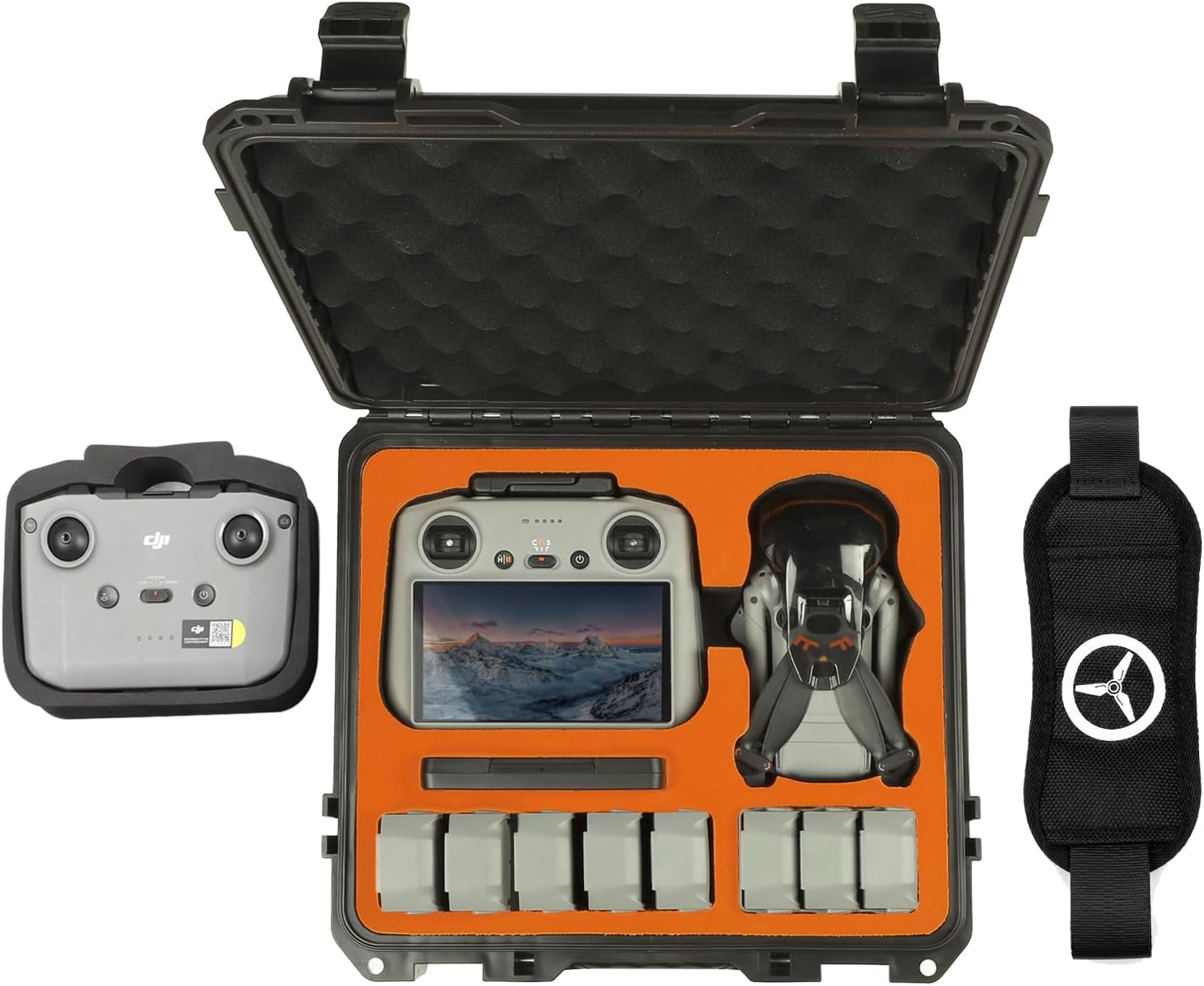 Waterproof Hard Carrying Case for DJI Mini 5 Pro Drone, Fly More Combo, Holds 9 Batteries, DJI RC 2/RC N3 Remote Controller, Charging Hub and Other Accessories | Shockproof, Dustproof